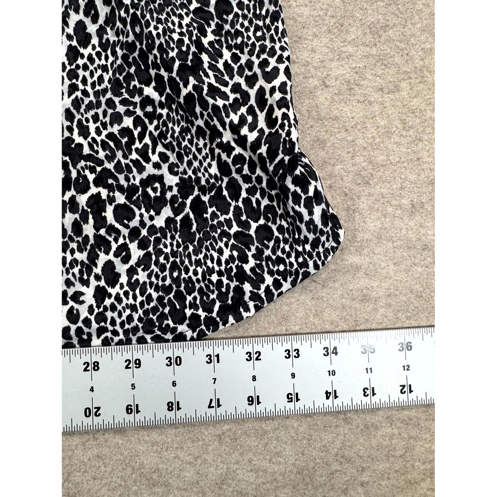 Catherines Blouse Shirt Womens 5X Black White Animal Print Casual Button Front - Picture 12 of 14